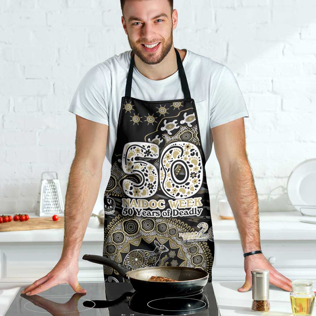 Collingwood Magpies NAIDOC Week 2026 Apron Australian Aboriginal Dot Art Dreamtime Pattern Style