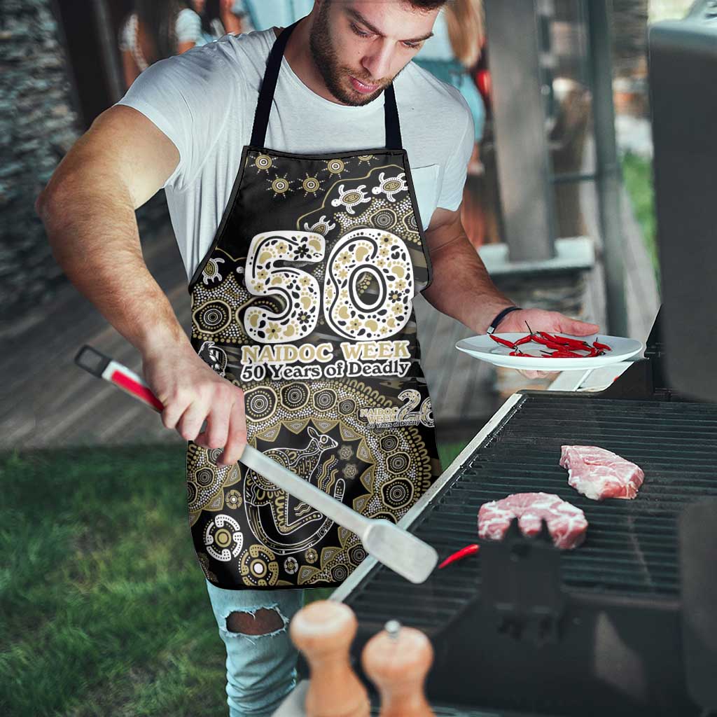 Collingwood Magpies NAIDOC Week 2026 Apron Australian Aboriginal Dot Art Dreamtime Pattern Style