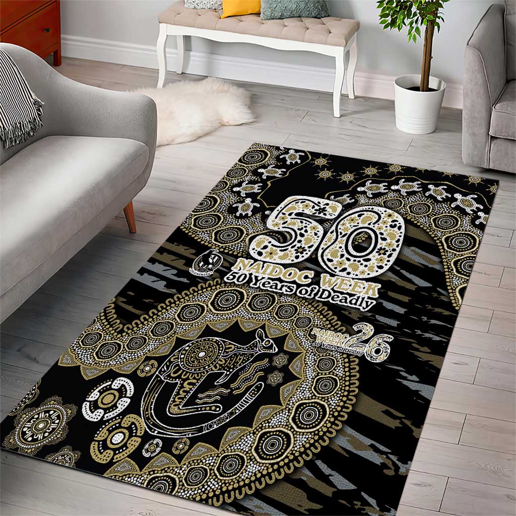 Collingwood Magpies NAIDOC Week 2026 Area Rug Australian Aboriginal Dot Art Dreamtime Pattern Style