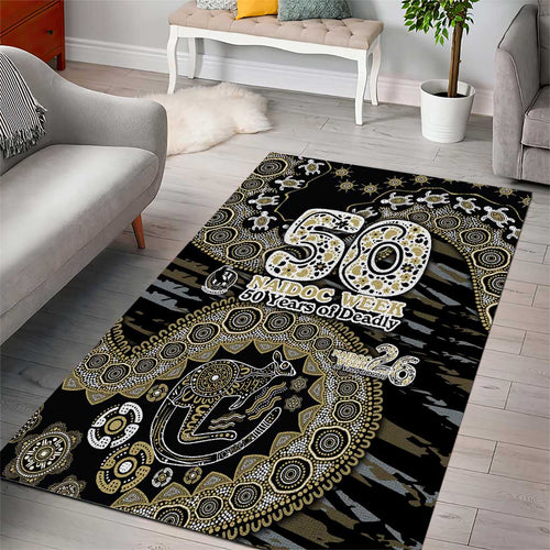 Collingwood Magpies NAIDOC Week 2026 Area Rug Australian Aboriginal Dot Art Dreamtime Pattern Style