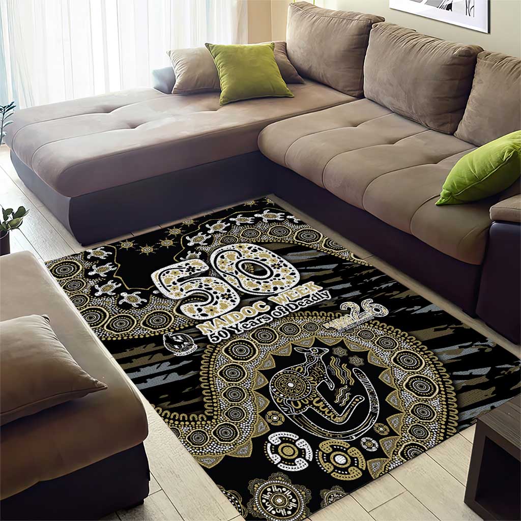 Collingwood Magpies NAIDOC Week 2026 Area Rug Australian Aboriginal Dot Art Dreamtime Pattern Style