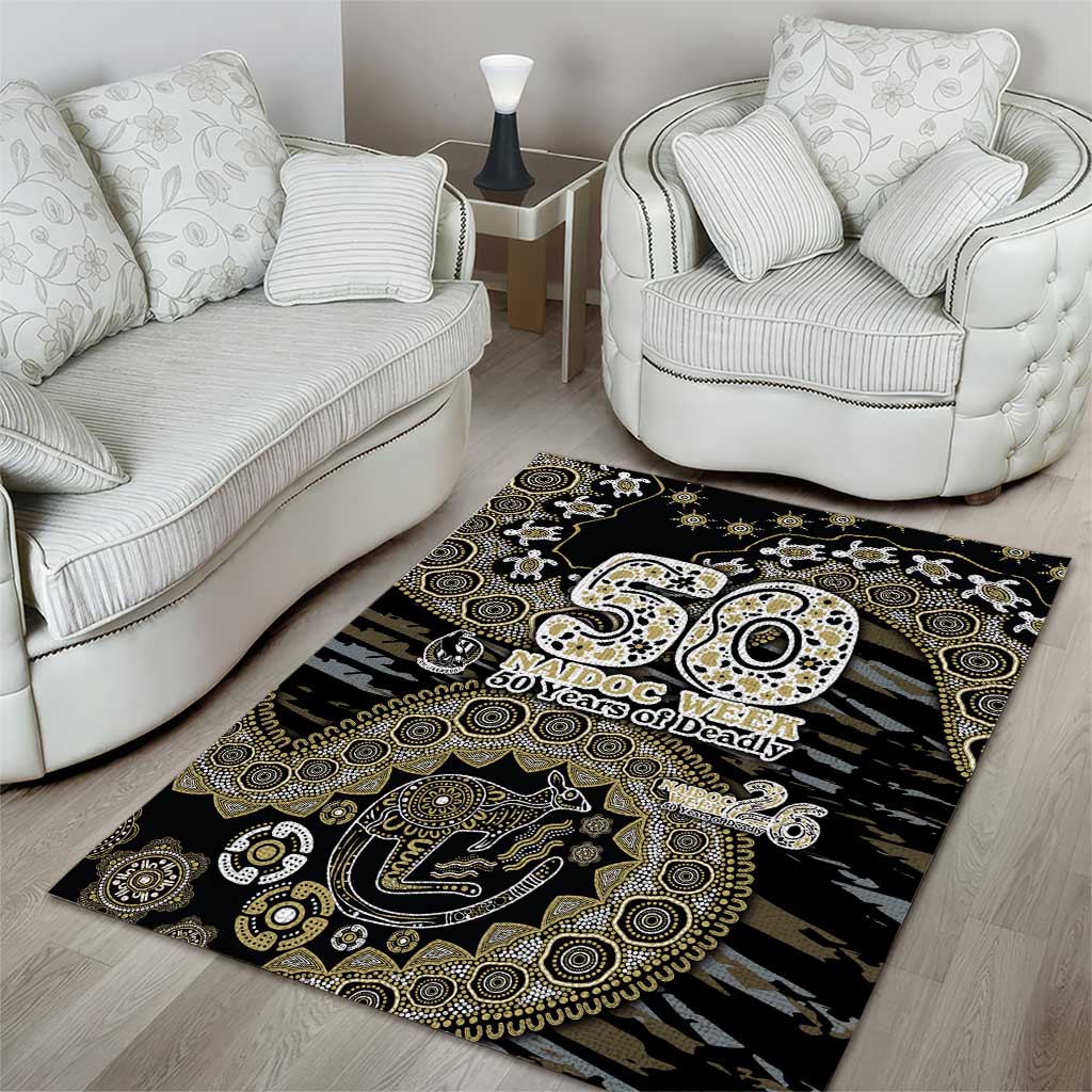 Collingwood Magpies NAIDOC Week 2026 Area Rug Australian Aboriginal Dot Art Dreamtime Pattern Style