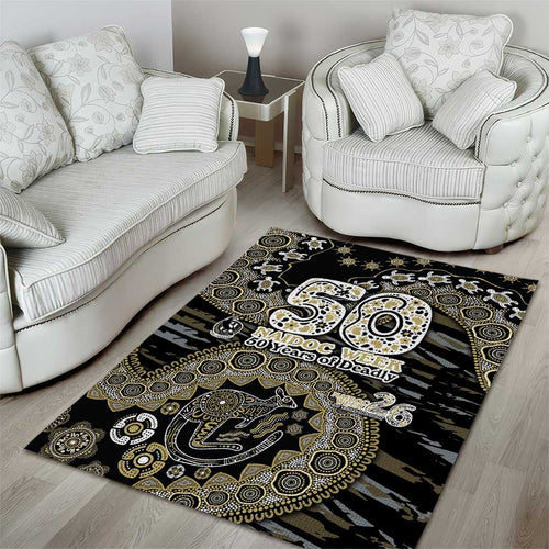 Collingwood Magpies NAIDOC Week 2026 Area Rug Australian Aboriginal Dot Art Dreamtime Pattern Style