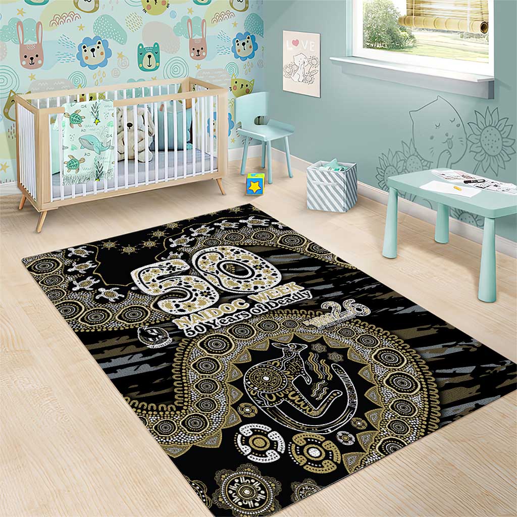 Collingwood Magpies NAIDOC Week 2026 Area Rug Australian Aboriginal Dot Art Dreamtime Pattern Style