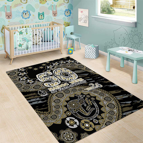 Collingwood Magpies NAIDOC Week 2026 Area Rug Australian Aboriginal Dot Art Dreamtime Pattern Style