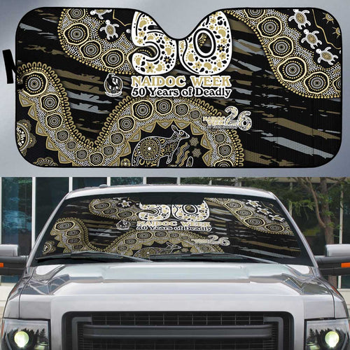 Collingwood Magpies NAIDOC Week 2026 Auto Sun Shade Australian Aboriginal Dot Art Dreamtime Pattern Style