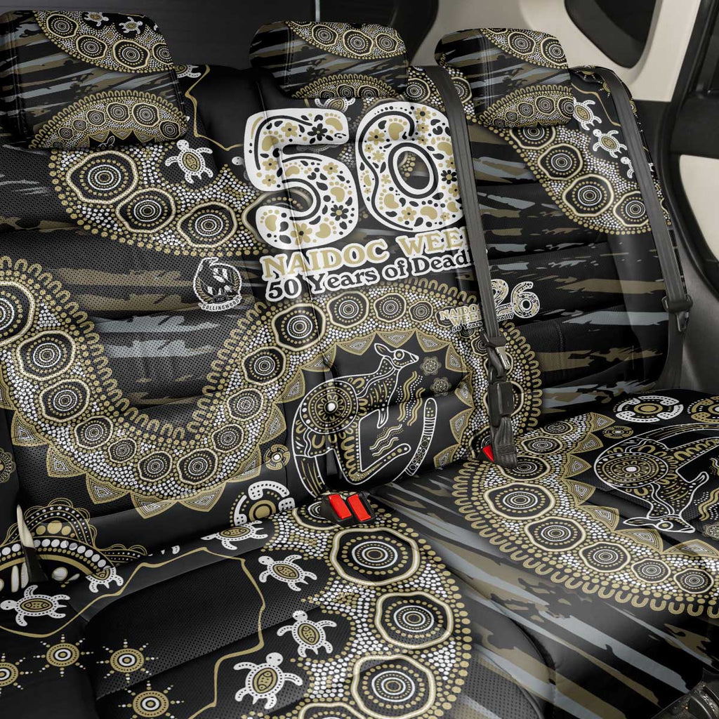 Collingwood Magpies NAIDOC Week 2026 Back Car Seat Cover Australian Aboriginal Dot Art Dreamtime Pattern Style