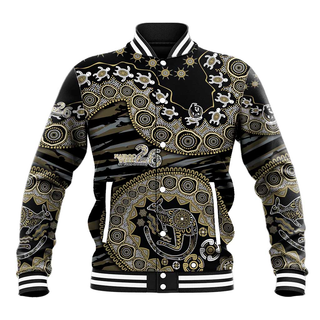 Collingwood Magpies NAIDOC Week 2026 Baseball Jacket Australian Aboriginal Dot Art Dreamtime Pattern Style