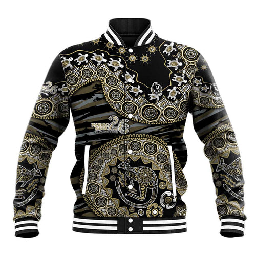 Collingwood Magpies NAIDOC Week 2026 Baseball Jacket Australian Aboriginal Dot Art Dreamtime Pattern Style