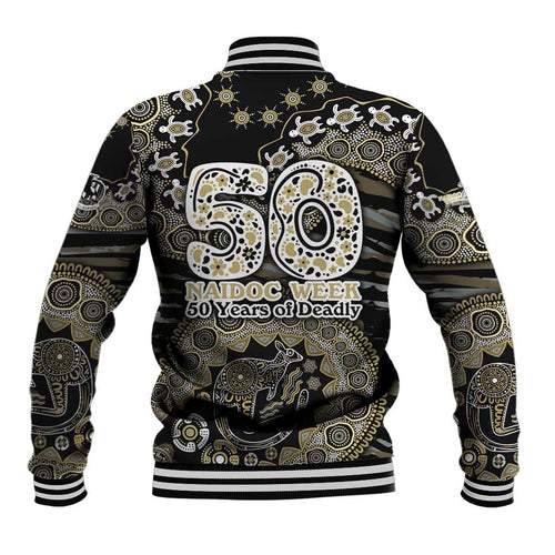 Collingwood Magpies NAIDOC Week 2026 Baseball Jacket Australian Aboriginal Dot Art Dreamtime Pattern Style