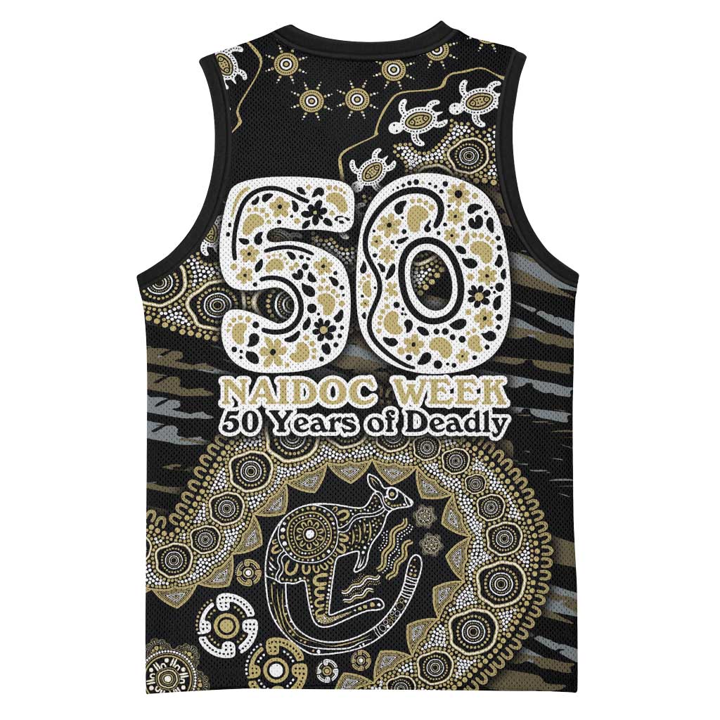 Collingwood Magpies NAIDOC Week 2026 Basketball Jersey Australian Aboriginal Dot Art Dreamtime Pattern Style