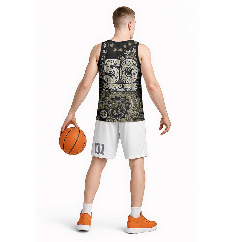 Collingwood Magpies NAIDOC Week 2026 Basketball Jersey Australian Aboriginal Dot Art Dreamtime Pattern Style