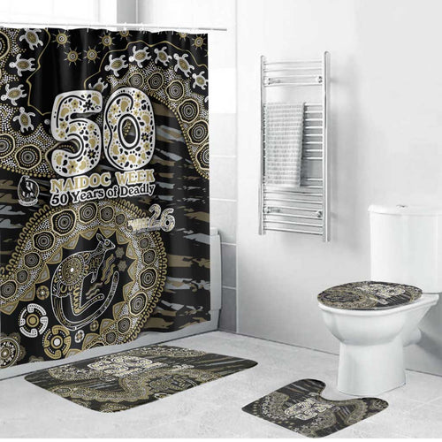 Collingwood Magpies NAIDOC Week 2026 Bathroom Set Australian Aboriginal Dot Art Dreamtime Pattern Style
