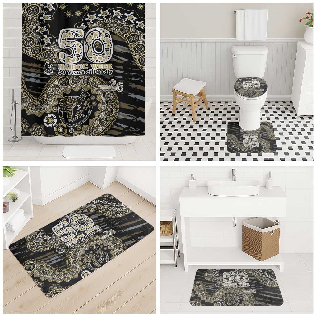 Collingwood Magpies NAIDOC Week 2026 Bathroom Set Australian Aboriginal Dot Art Dreamtime Pattern Style