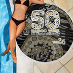 Collingwood Magpies NAIDOC Week 2026 Beach Blanket Australian Aboriginal Dot Art Dreamtime Pattern Style