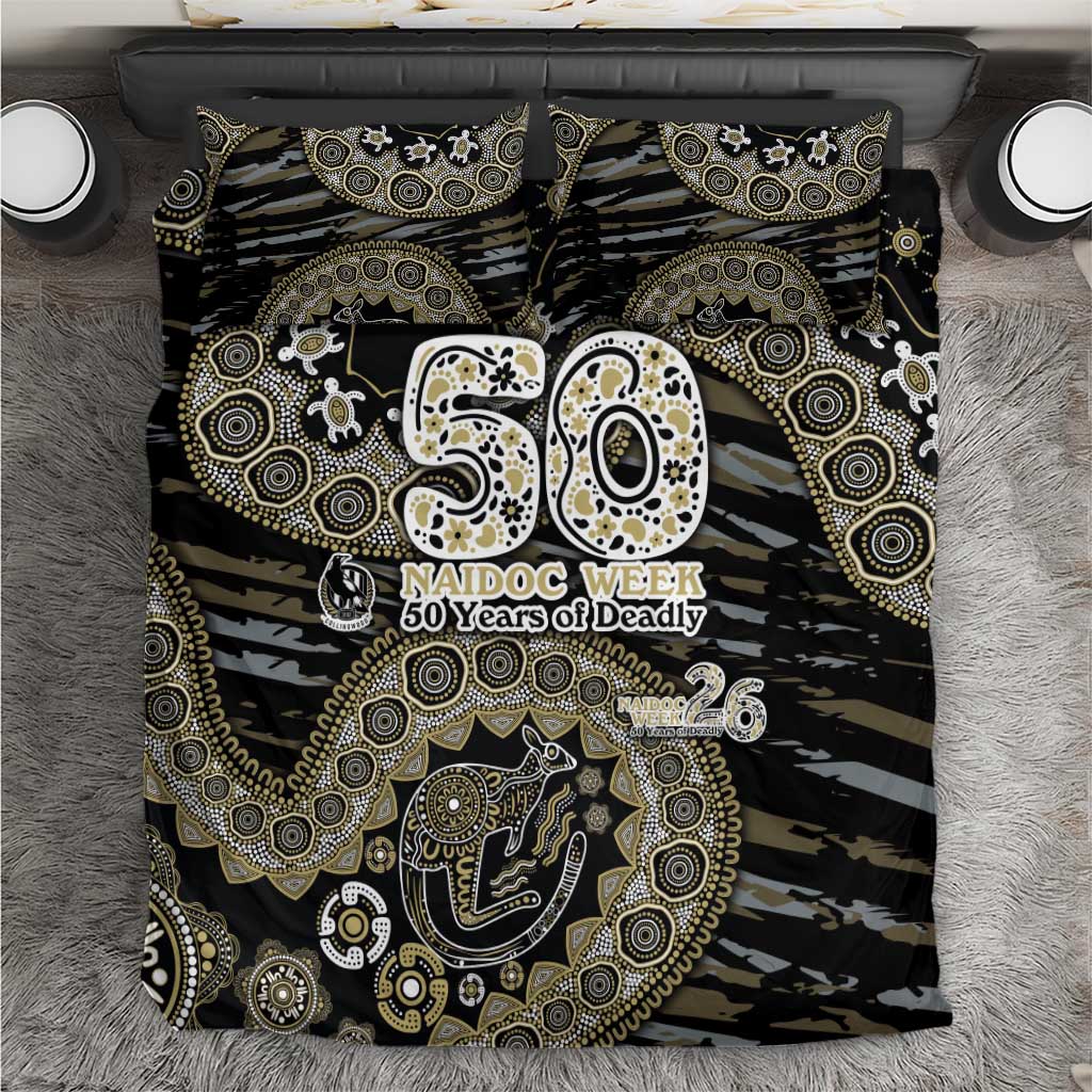 Collingwood Magpies NAIDOC Week 2026 Bedding Set Australian Aboriginal Dot Art Dreamtime Pattern Style
