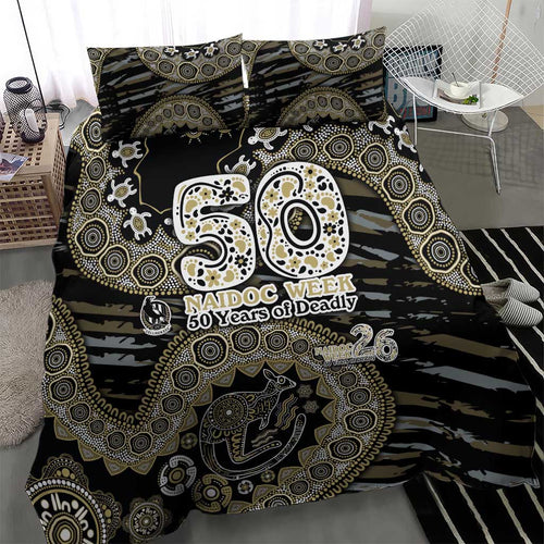 Collingwood Magpies NAIDOC Week 2026 Bedding Set Australian Aboriginal Dot Art Dreamtime Pattern Style
