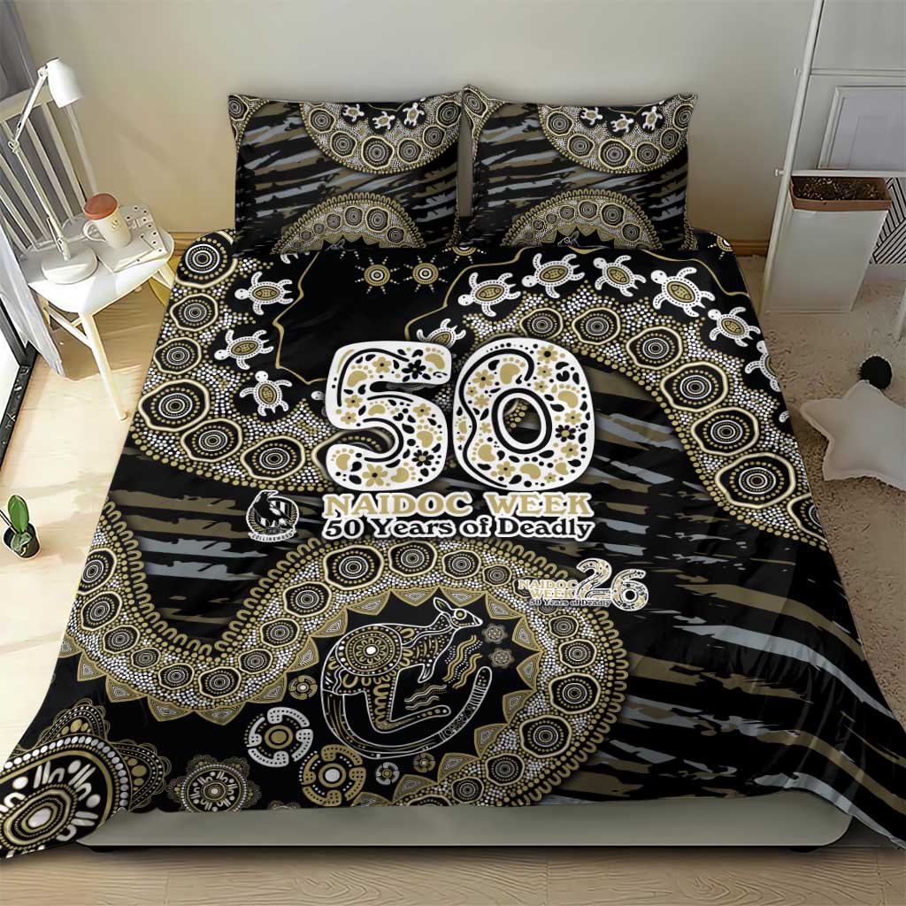 Collingwood Magpies NAIDOC Week 2026 Bedding Set Australian Aboriginal Dot Art Dreamtime Pattern Style
