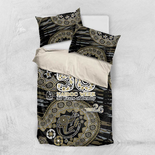 Collingwood Magpies NAIDOC Week 2026 Bedding Set Australian Aboriginal Dot Art Dreamtime Pattern Style