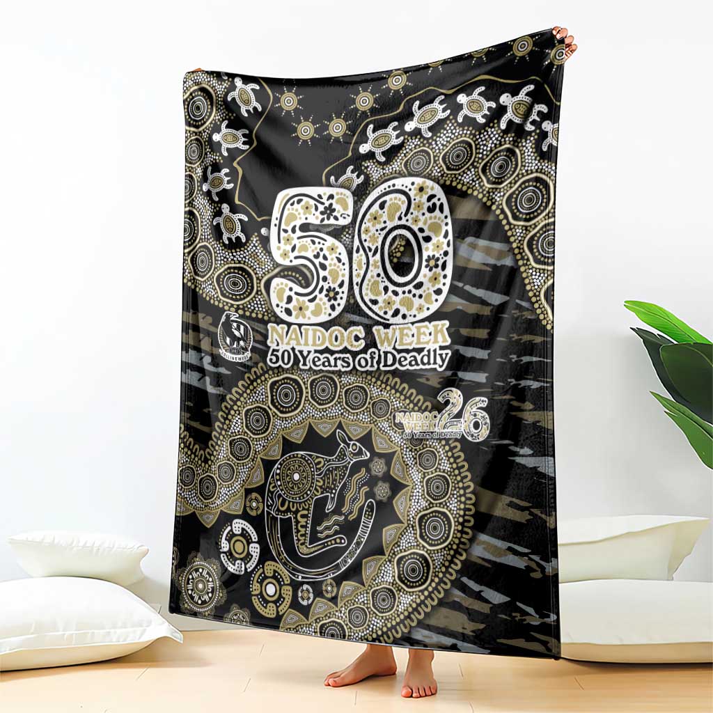 Collingwood Magpies NAIDOC Week 2026 Blanket Australian Aboriginal Dot Art Dreamtime Pattern Style