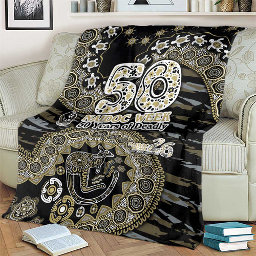 Collingwood Magpies NAIDOC Week 2026 Blanket Australian Aboriginal Dot Art Dreamtime Pattern Style