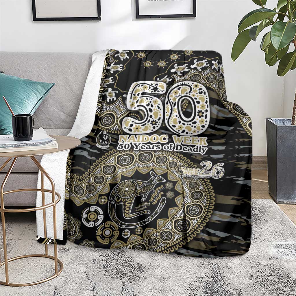 Collingwood Magpies NAIDOC Week 2026 Blanket Australian Aboriginal Dot Art Dreamtime Pattern Style