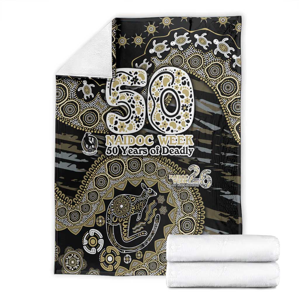 Collingwood Magpies NAIDOC Week 2026 Blanket Australian Aboriginal Dot Art Dreamtime Pattern Style