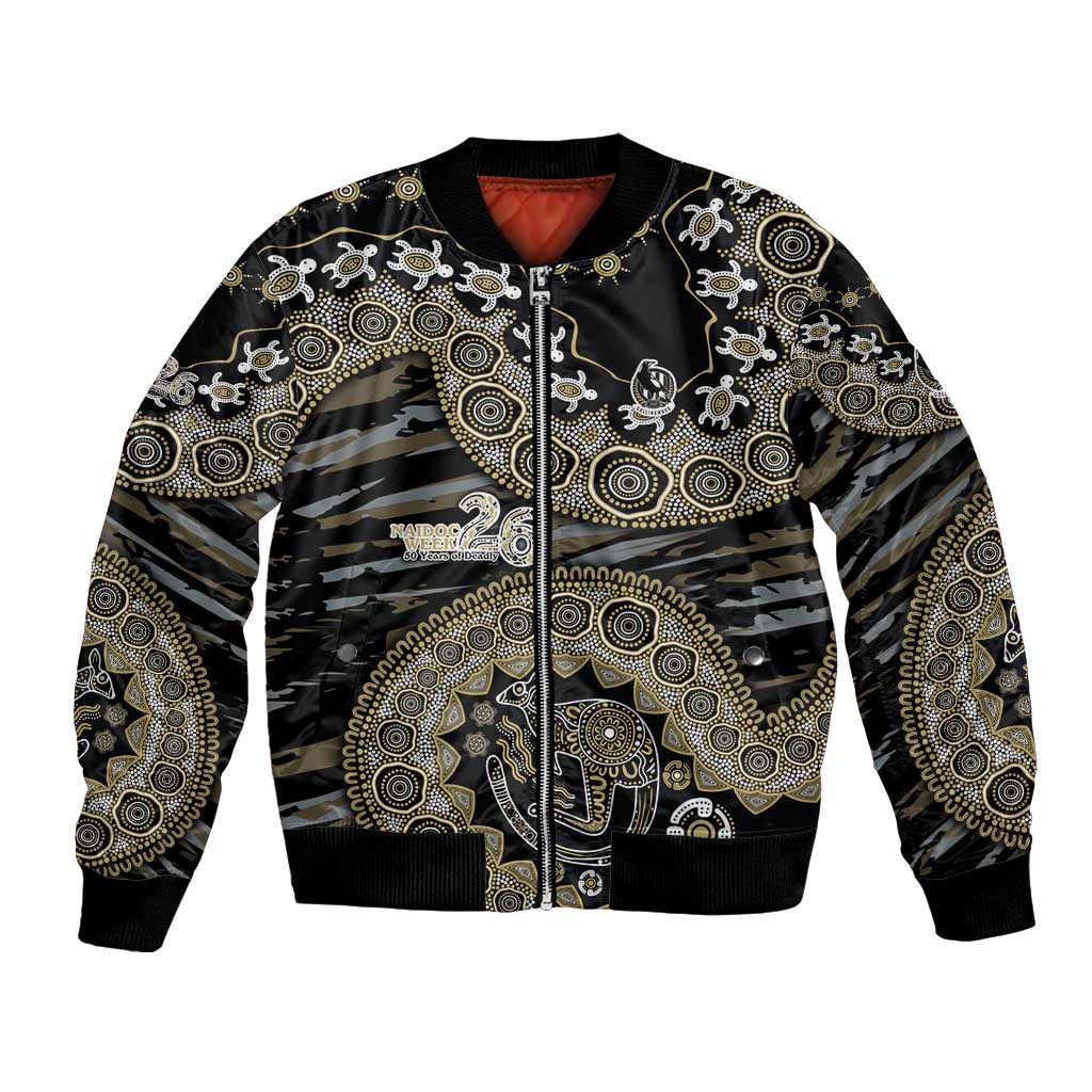 Collingwood Magpies NAIDOC Week 2026 Bomber Jacket Australian Aboriginal Dot Art Dreamtime Pattern Style