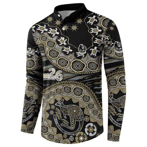 Collingwood Magpies NAIDOC Week 2026 Button Sweatshirt Australian Aboriginal Dot Art Dreamtime Pattern Style