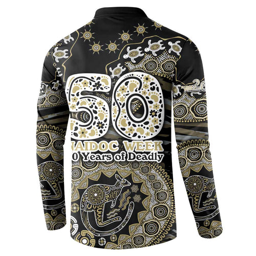 Collingwood Magpies NAIDOC Week 2026 Button Sweatshirt Australian Aboriginal Dot Art Dreamtime Pattern Style