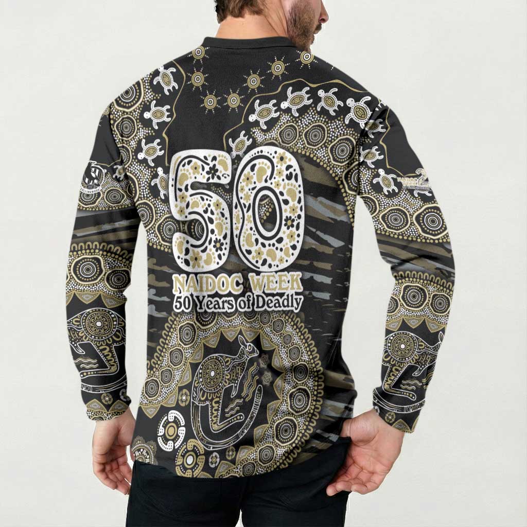 Collingwood Magpies NAIDOC Week 2026 Button Sweatshirt Australian Aboriginal Dot Art Dreamtime Pattern Style