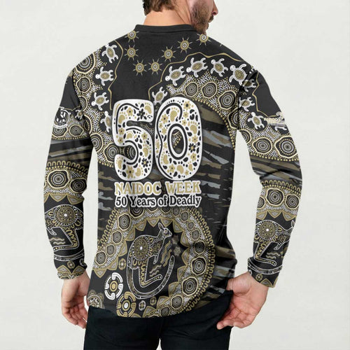 Collingwood Magpies NAIDOC Week 2026 Button Sweatshirt Australian Aboriginal Dot Art Dreamtime Pattern Style