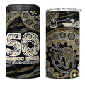Collingwood Magpies NAIDOC Week 2026 4 in 1 Can Cooler Tumbler Australian Aboriginal Dot Art Dreamtime Pattern Style