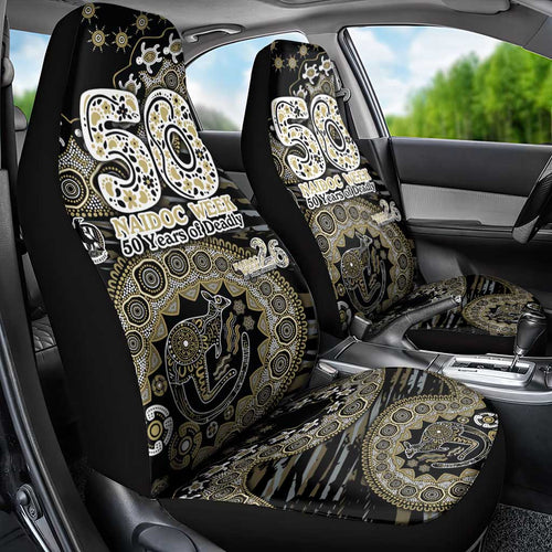 Collingwood Magpies NAIDOC Week 2026 Car Seat Cover Australian Aboriginal Dot Art Dreamtime Pattern Style