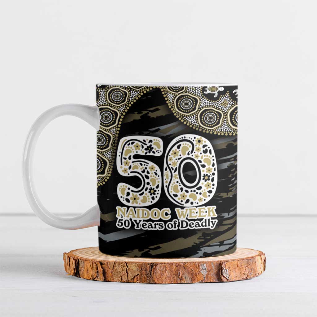 Collingwood Magpies NAIDOC Week 2026 Ceramic Mug Australian Aboriginal Dot Art Dreamtime Pattern Style