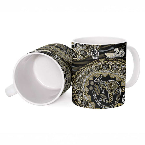 Collingwood Magpies NAIDOC Week 2026 Ceramic Mug Australian Aboriginal Dot Art Dreamtime Pattern Style