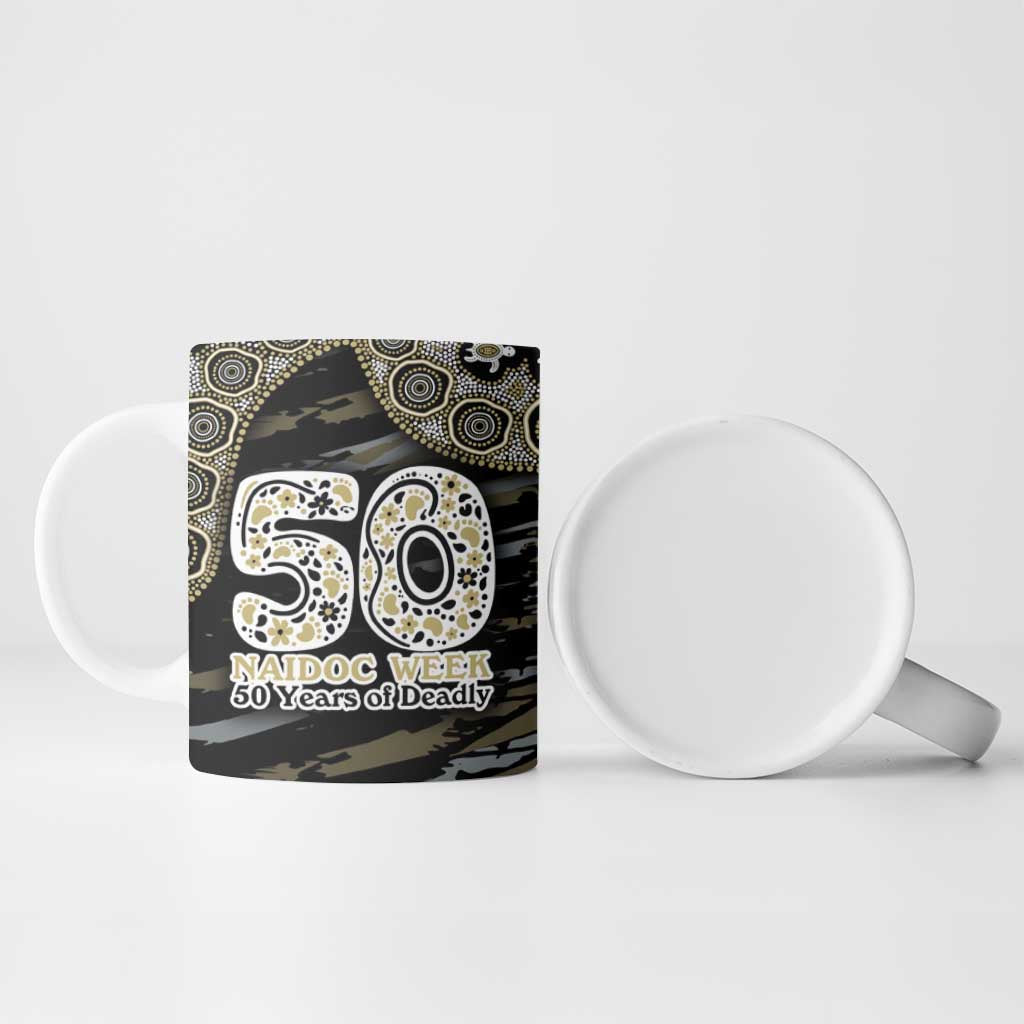 Collingwood Magpies NAIDOC Week 2026 Ceramic Mug Australian Aboriginal Dot Art Dreamtime Pattern Style