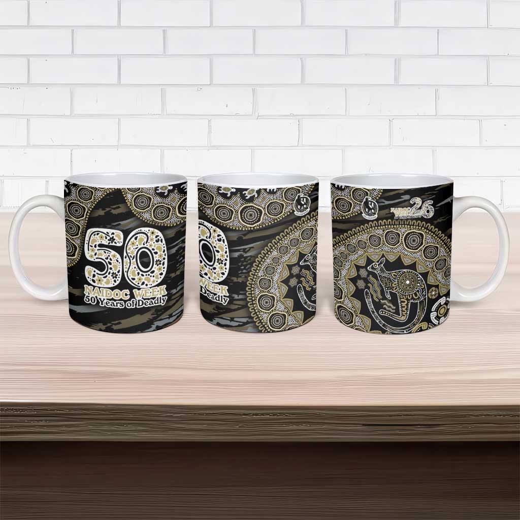 Collingwood Magpies NAIDOC Week 2026 Ceramic Mug Australian Aboriginal Dot Art Dreamtime Pattern Style