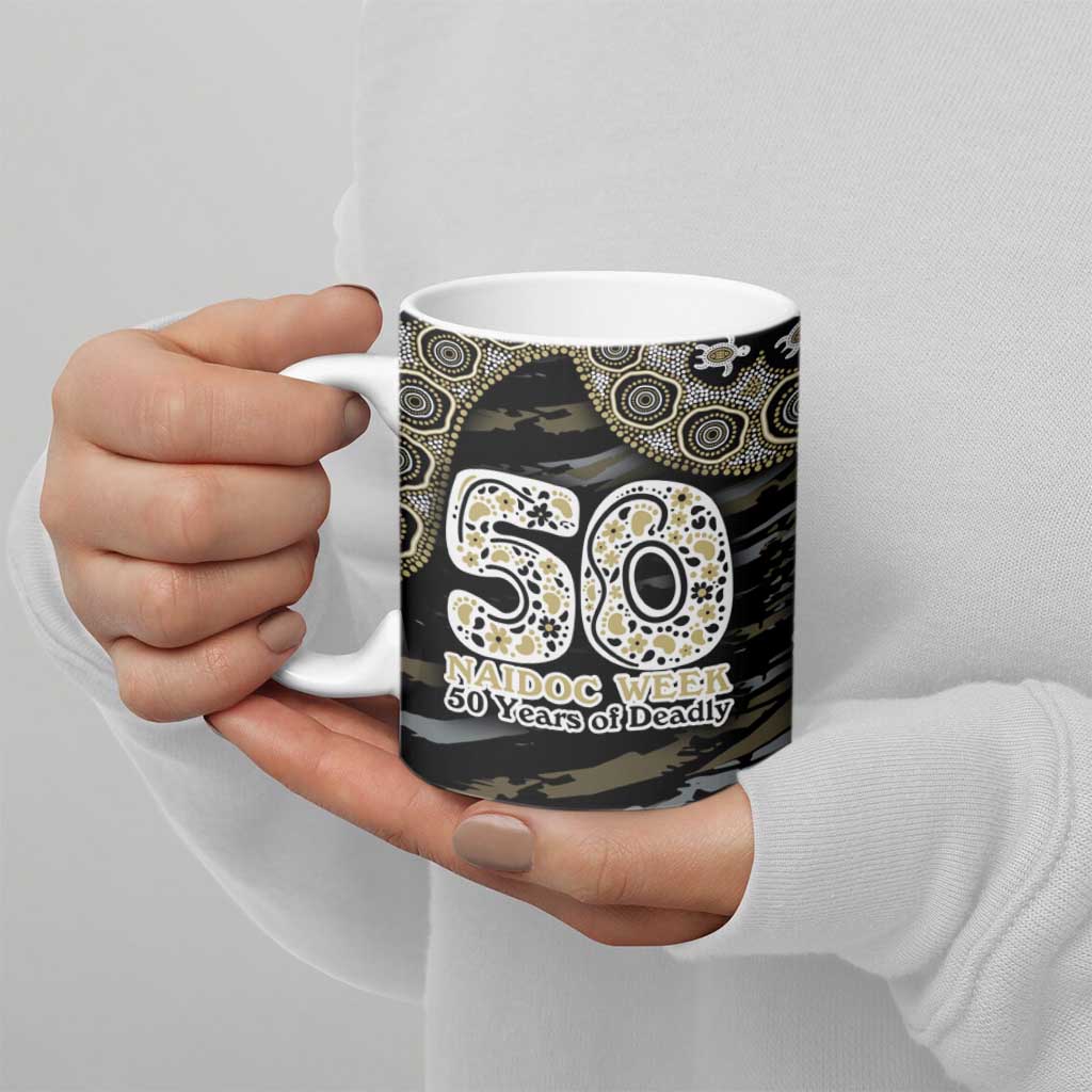 Collingwood Magpies NAIDOC Week 2026 Ceramic Mug Australian Aboriginal Dot Art Dreamtime Pattern Style