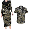Collingwood Magpies NAIDOC Week 2026 Couples Matching Long Sleeve Bodycon Dress and Hawaiian Shirt Australian Aboriginal Dot Art Dreamtime Pattern Style