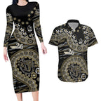 Collingwood Magpies NAIDOC Week 2026 Couples Matching Long Sleeve Bodycon Dress and Hawaiian Shirt Australian Aboriginal Dot Art Dreamtime Pattern Style