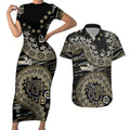Collingwood Magpies NAIDOC Week 2026 Couples Matching Short Sleeve Bodycon Dress and Hawaiian Shirt Australian Aboriginal Dot Art Dreamtime Pattern Style