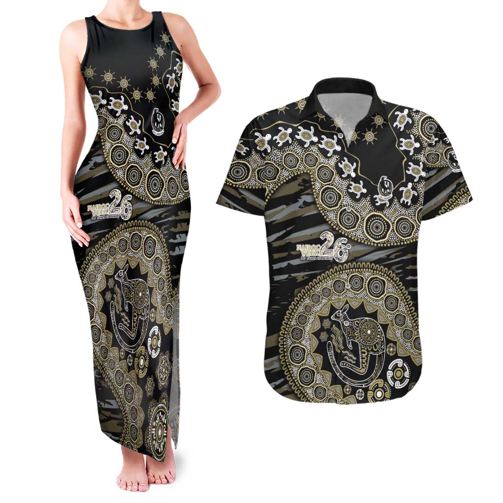 Collingwood Magpies NAIDOC Week 2026 Couples Matching Tank Maxi Dress and Hawaiian Shirt Australian Aboriginal Dot Art Dreamtime Pattern Style