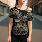 Collingwood Magpies NAIDOC Week 2026 Cross Shoulder Shirt Australian Aboriginal Dot Art Dreamtime Pattern Style