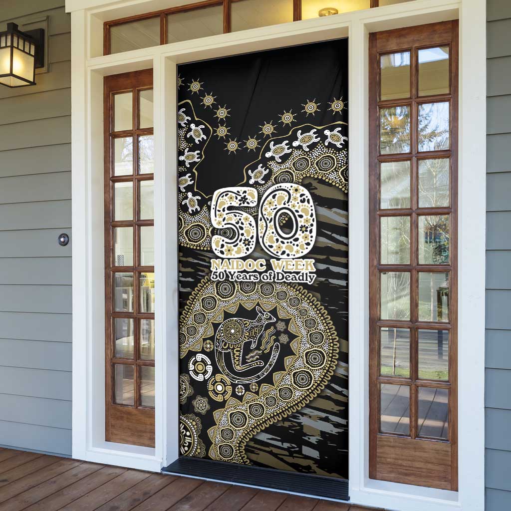 Collingwood Magpies NAIDOC Week 2026 Door Cover Australian Aboriginal Dot Art Dreamtime Pattern Style