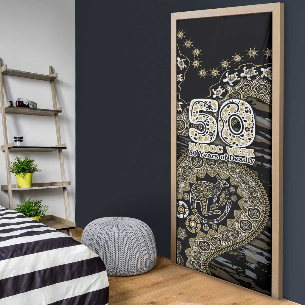 Collingwood Magpies NAIDOC Week 2026 Door Cover Australian Aboriginal Dot Art Dreamtime Pattern Style