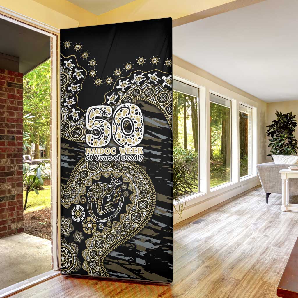 Collingwood Magpies NAIDOC Week 2026 Door Cover Australian Aboriginal Dot Art Dreamtime Pattern Style