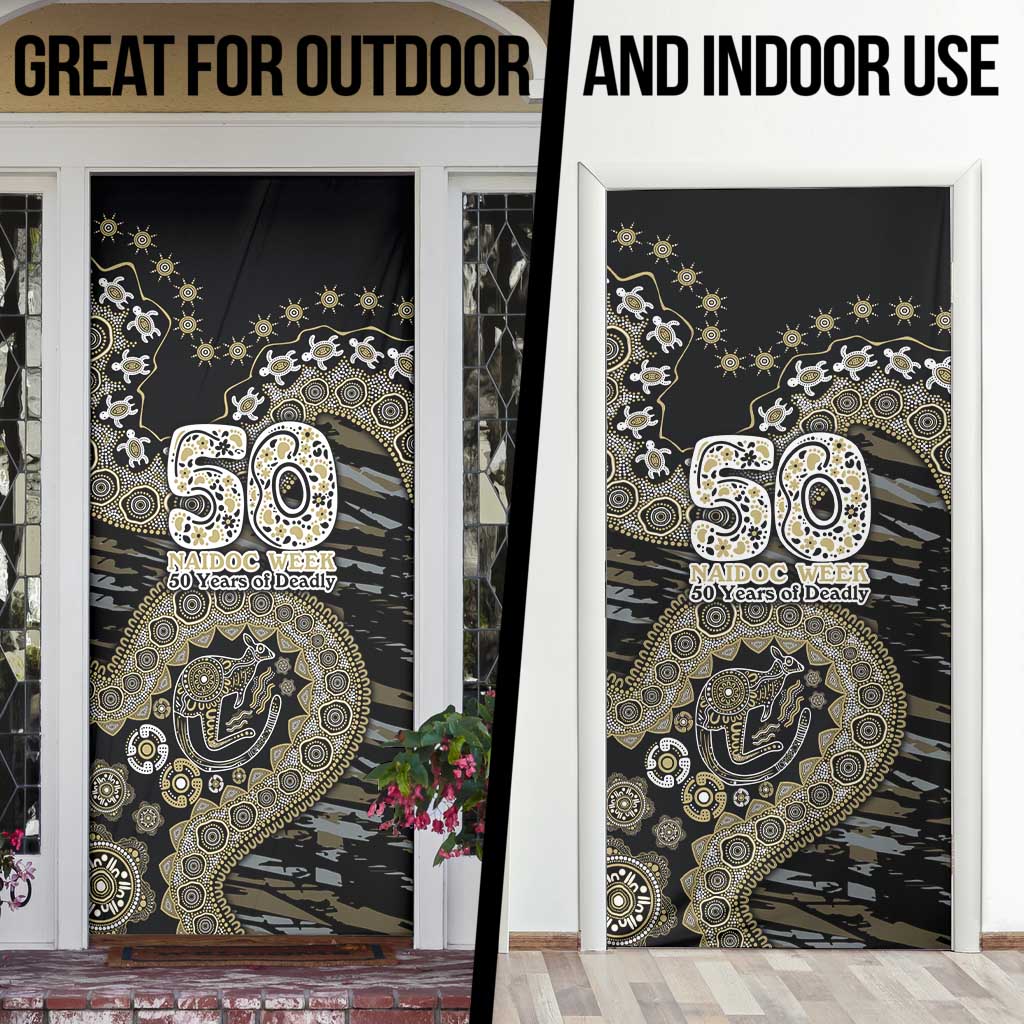 Collingwood Magpies NAIDOC Week 2026 Door Cover Australian Aboriginal Dot Art Dreamtime Pattern Style