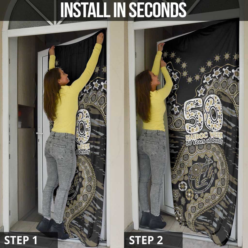 Collingwood Magpies NAIDOC Week 2026 Door Cover Australian Aboriginal Dot Art Dreamtime Pattern Style
