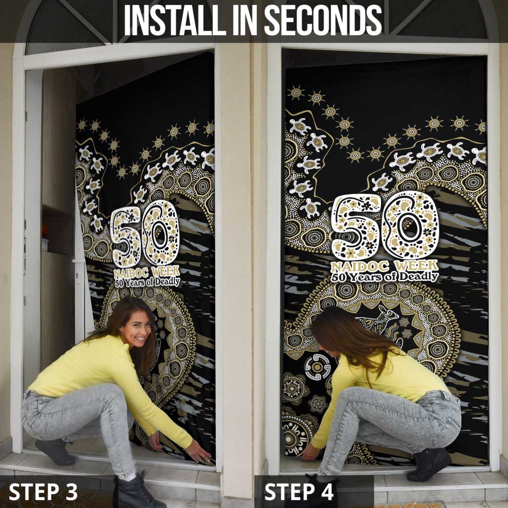 Collingwood Magpies NAIDOC Week 2026 Door Cover Australian Aboriginal Dot Art Dreamtime Pattern Style